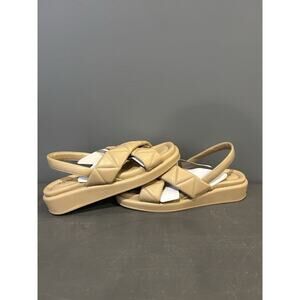 Anne‎ Klein Women's Akartise Slingback Wedge Sandals Tan Sz 8.5